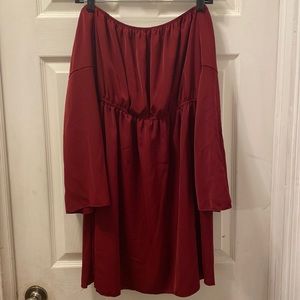 Shein 1XL deep red off the shoulder dress